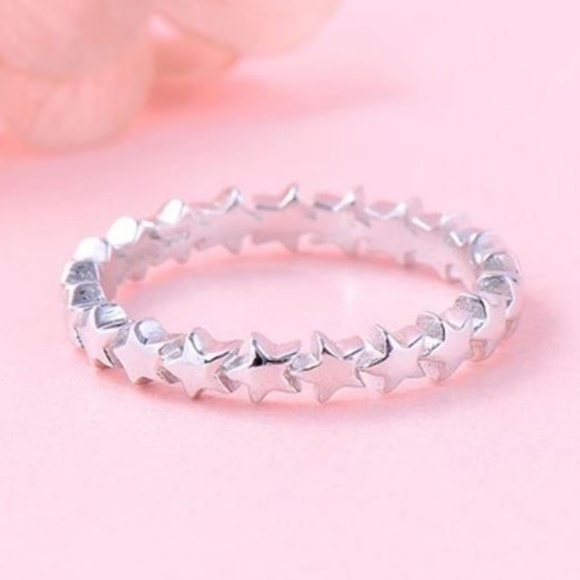 LAST ONE! 925 Sterling Star Eternity Stacking Ring - Picture 3 of 6
